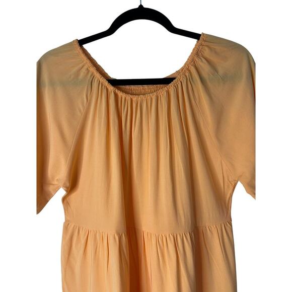 Chaser Dress Size 14 Orange Short Sleeve Tiered Smocked Back Boho Cottagecore - Picture 3 of 11